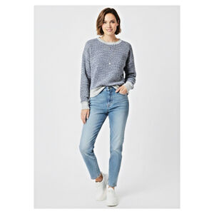 Faherty Women's Whitewater Slouchy Crew Sweatshirt White/Blue